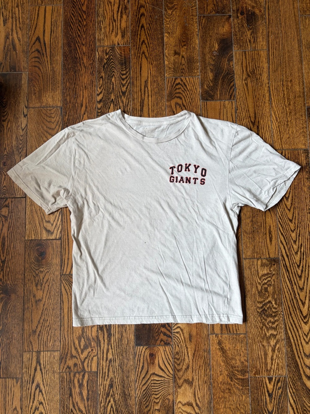 American Needle White Crewneck with Red Tokyo Giants Chest Logo